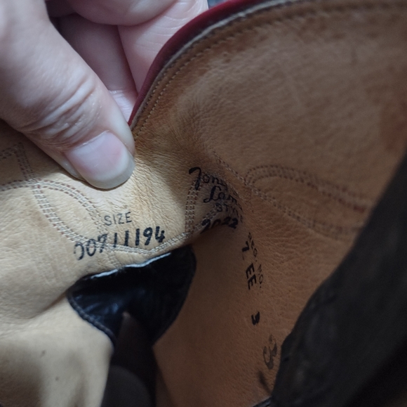 Tony Lama style 2022 black & red western boots size 7 EE - Picture 6 of 8